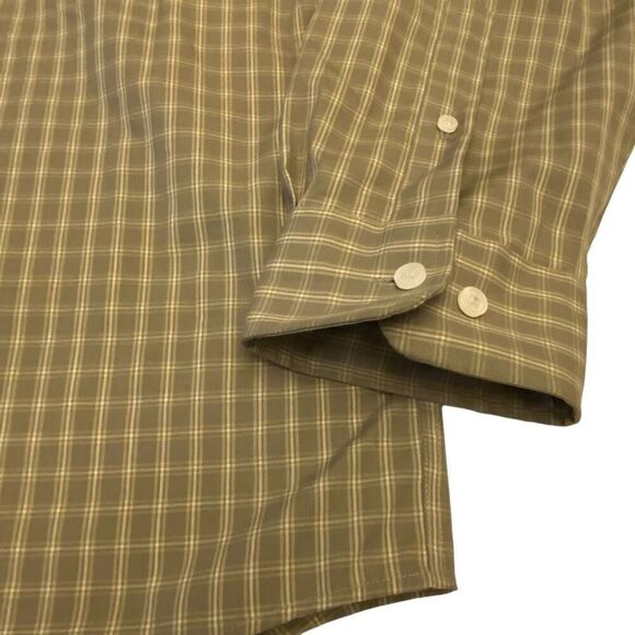 Eddie Bauer Olive Checked Long Sleeve Button Down Shirt Sz XXL - Picture 4 of 12